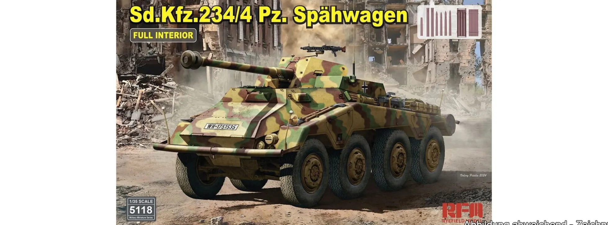 RFM 5118 Sd.Kfz.234/4 Pz. Spähwagen mit Interiör | Panzer Bausatz 1:35