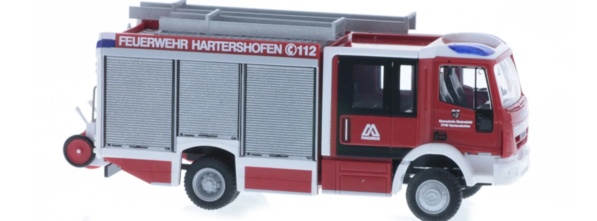 RIETZE 68156 Iveco Magirus HLF Team Cab Feuerwehr Hartershofen Blaulichtmodell 1:87