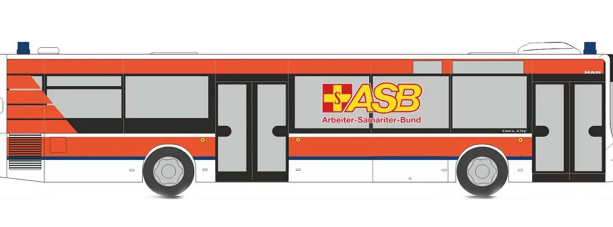 RIETZE 72745 MAN Lion´s City ASB Braunschweig Blaulichtmodell 1:87