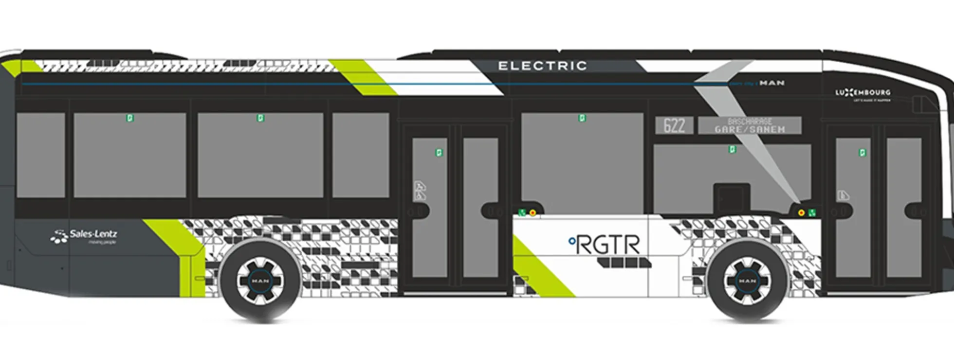 RIETZE 76329 MAN Lions City 12E Sales Lentz RGTR Luxemburg Busmodell 1:87
