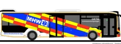 RIETZE 75387 MAN Lions City 12 18 GRTW MKT Krankentransport München | Blaulichtmodell 1:87