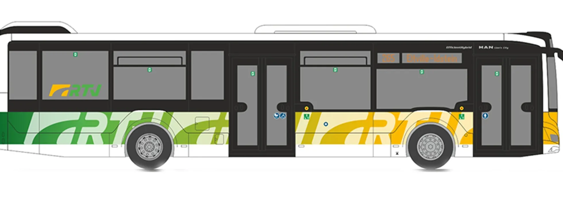 RIETZE 75391 MAN Lions City 12 2018 Rheingau Taunus Verkehrsgesellschaft Busmodell 1:87