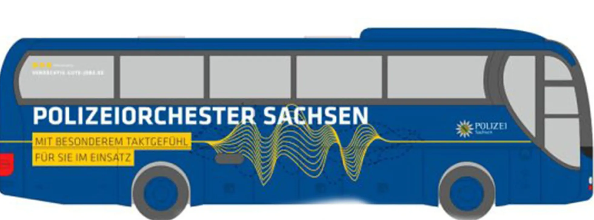 RIETZE 65526 MAN Lions Coach Polizeiorchester Sachsen Busmodell 1:87