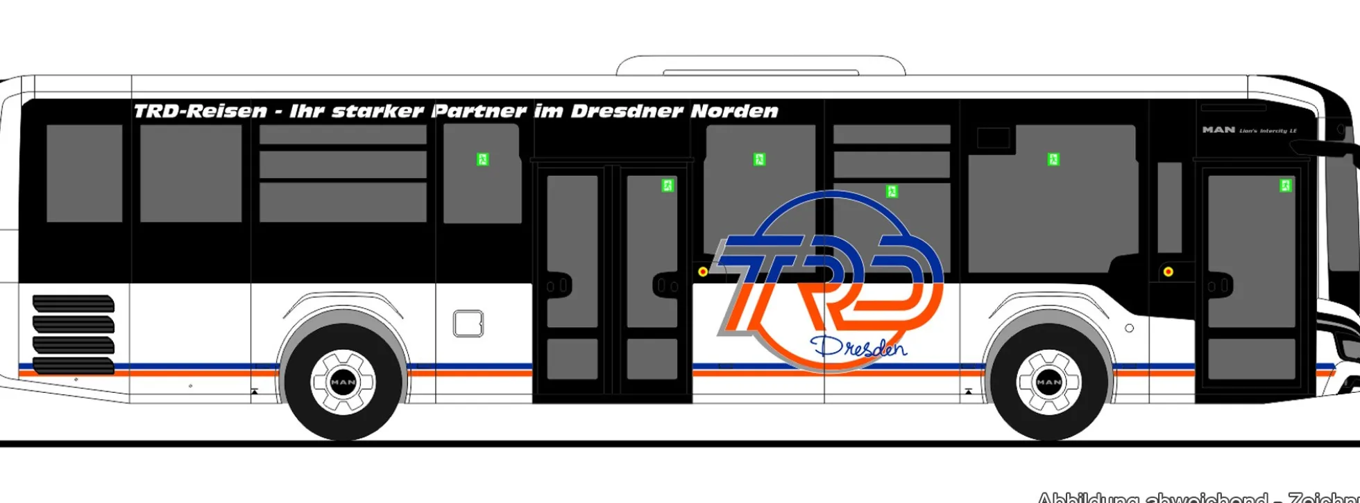 RIETZE 74768 MAN Lions Intercity LE TRD Reisen Dresden | Busmodell 1:87