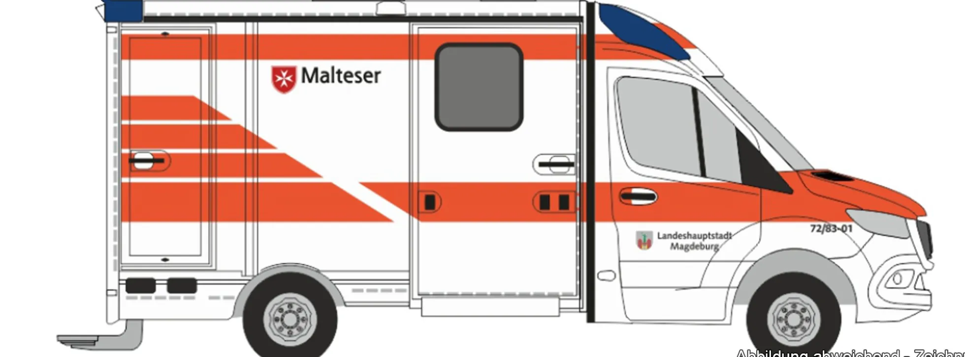 RIETZE 76122 MB Sprinter RTW 2018 Malteser Magdeburg | Blaulichtmodell 1:87