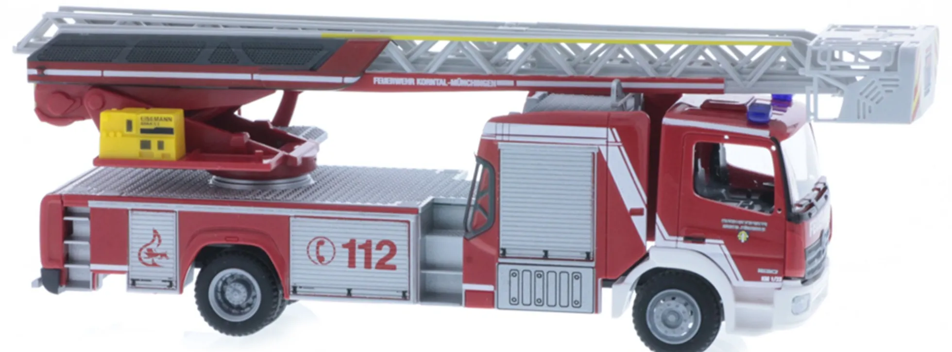 RIETZE 71664 Mercedes-Benz Atego 2019 Magirus DLK Feuerwehr Korntal-Münchingen Blaulichtmodell 1:87