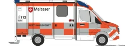 RIETZE 76153 Mercedes-Benz RTW Strobel 18 Rettungsdienst Malteser Marburg | Blaulichtmodell 1:87