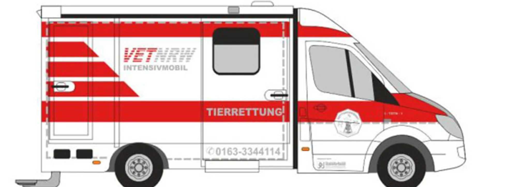 RIETZE 61649 Mercedes-Benz Sprinter RTW Strobel Tierrettung Essen e.V. Blaulichtmodell 1:87