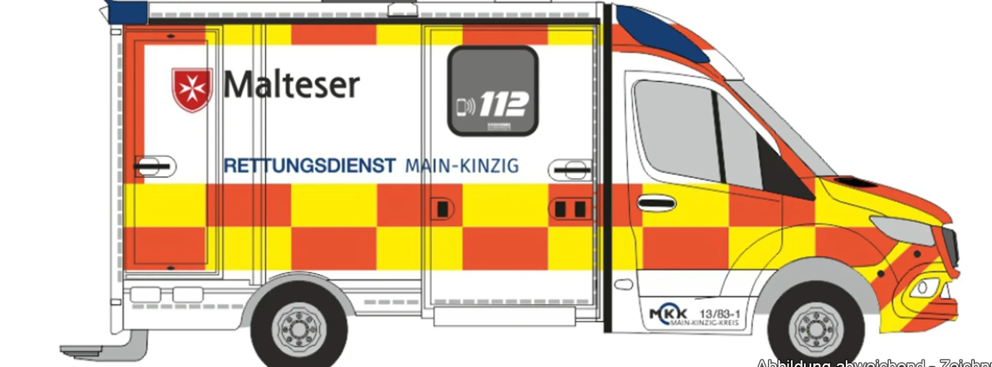 RIETZE 76125 Mercedes-Benz Sprinter RTW Strobel 2018 Rettungsdienst Main-Kinzig Blaulichtmodell 1:87