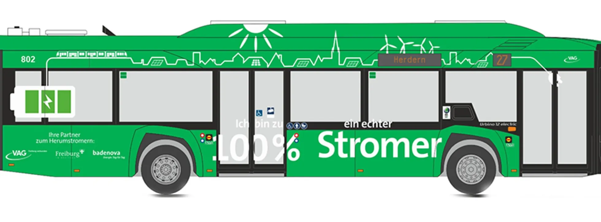 RIETZE 76815 Solaris Urbino 12 electric 2019 Freiburger Verkehrs AG Busmodell 1:87
