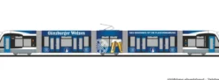 RIETZE STRA01203 Siemens Combino SWU - Radbrauerei Günzburg | Straßenbahnmodell 1:160