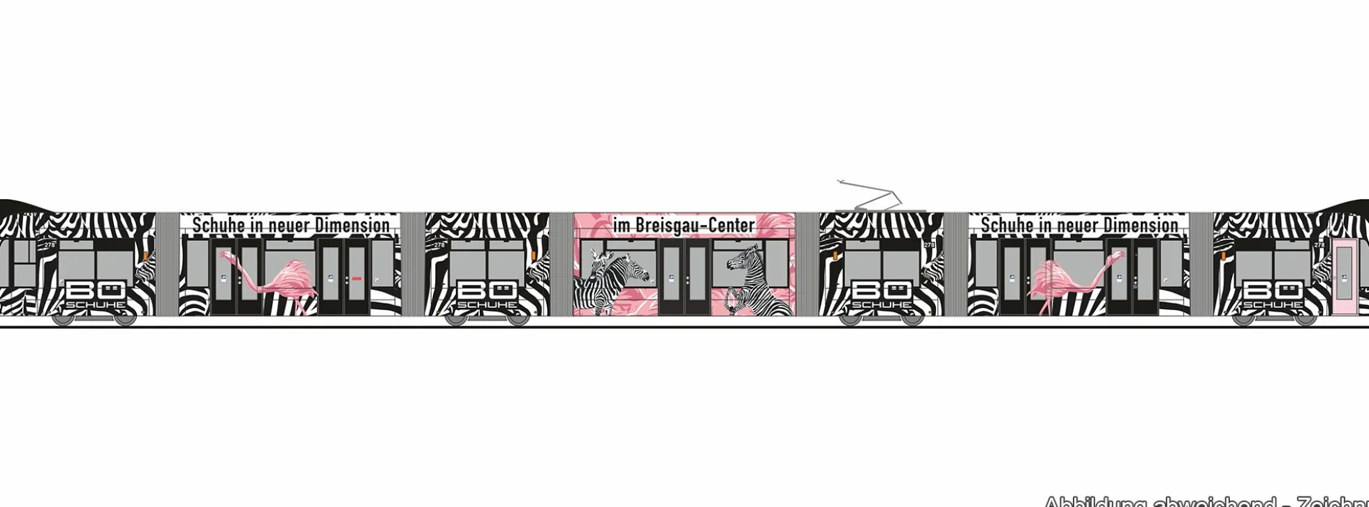 RIETZE STRA01109 Siemens Combino 7-tlg. VAG Freiburg-BÖ Schuhe | Straßenbahnmodell 1:87