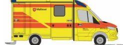 RIETZE 76127 System Strobel RTW 18 Malteser Weißenfels | Blaulichtmodell 1:87