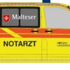 RIETZE 53973 Volkswagen T6.1 Notarzt Malteser Burgen Landkreis | Blaulichtmodell 1:87