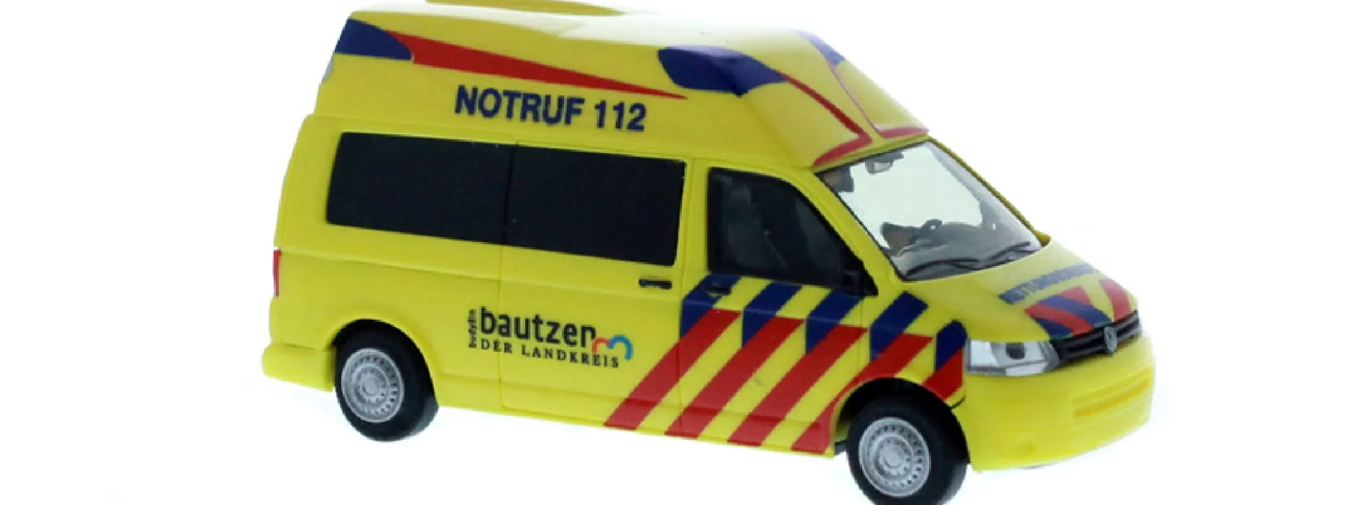 RIETZE 53438 VW T5 Ambulanz Hornis Silver Rettungsdienst Radeberg Blaulichtmodell 1:87