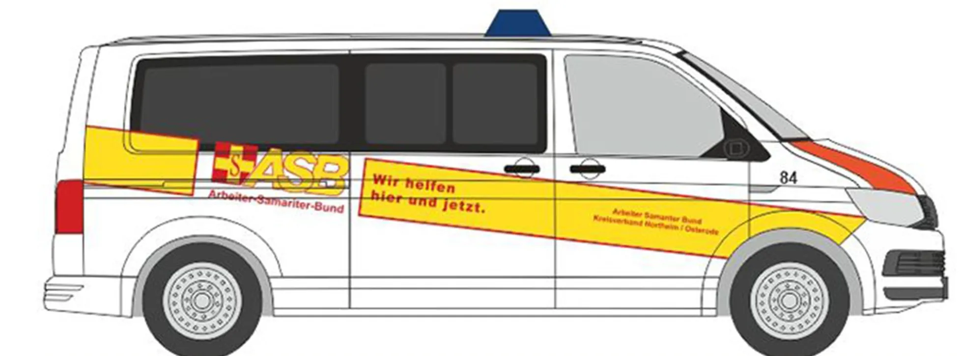 RIETZE 53794 VW T6 Bus ASB Northeim Osterode Blaulichtmodell 1:87