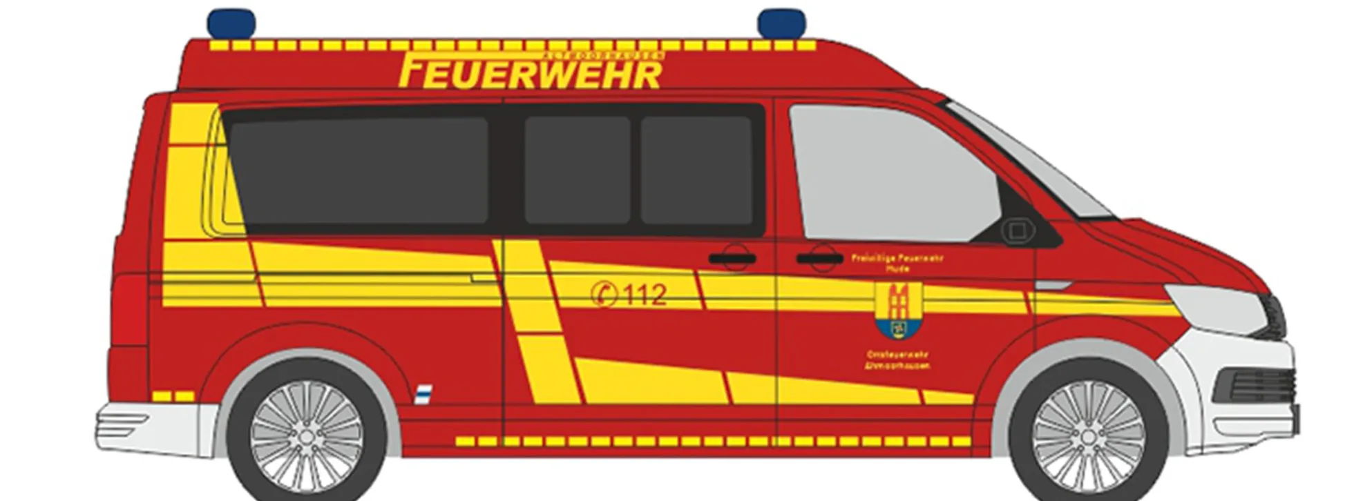 RIETZE 53812 VW T6 Bus Feuerwehr Altmoorhausen Blaulichtmodell 1:87