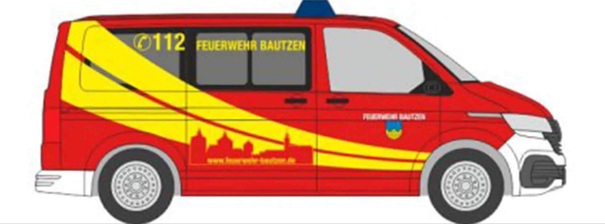 RIETZE 53791 VW T6.1 Bus Feuerwehr Bautzen Blaulichtmodell 1:87