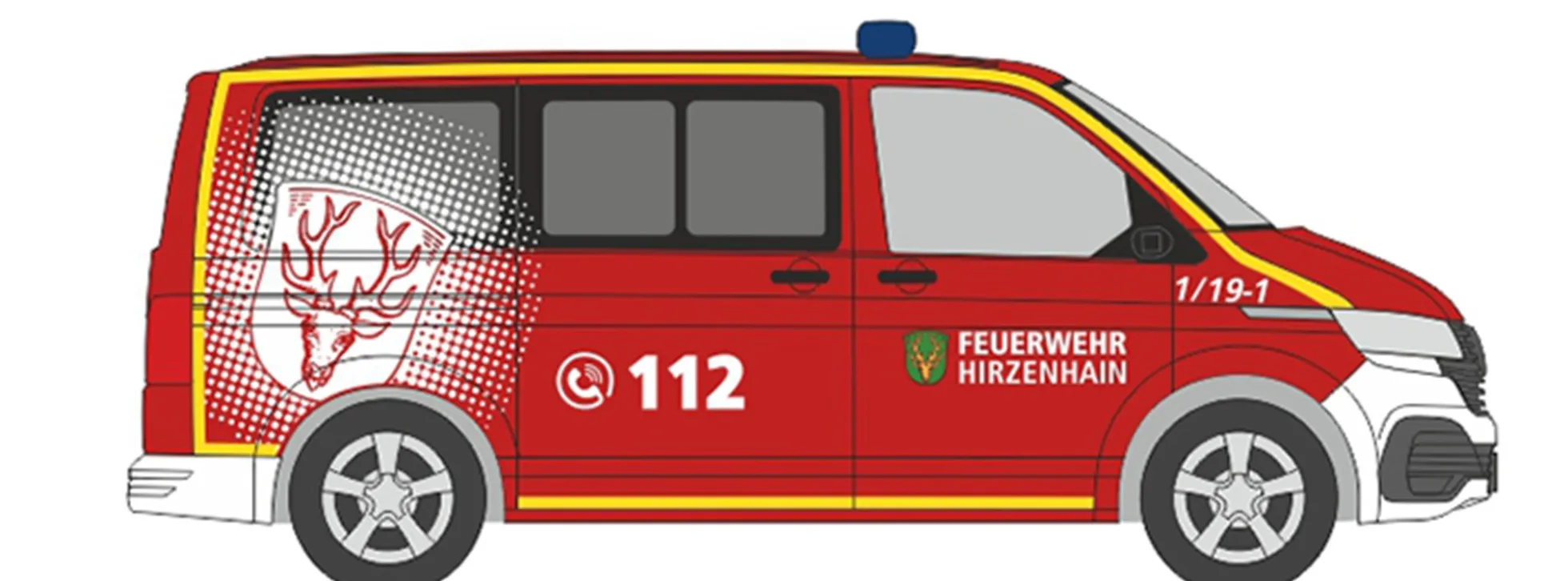 RIETZE 53917 VW T6.1 Bus Feuerwehr Hirzenhain Blaulichtmodell 1:87