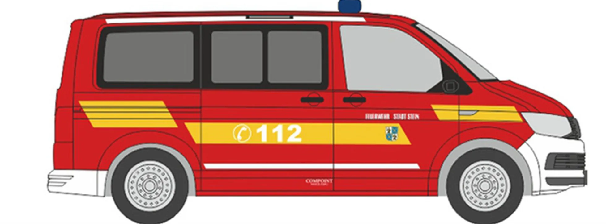 RIETZE 53912 VW T6 Bus First Responder Feuerwehr Stein Nürnberg Blaulichtmodell 1:87