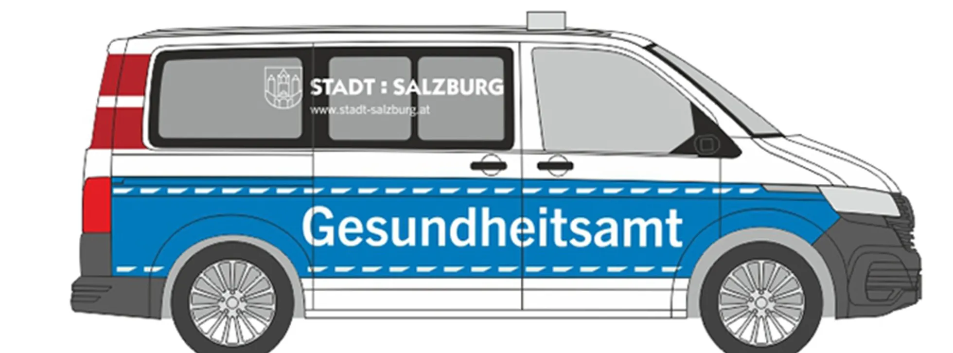 RIETZE 53921 VW T6.1 Bus Gesundheitsamt Salzburg | Blaulichtmodell 1:87