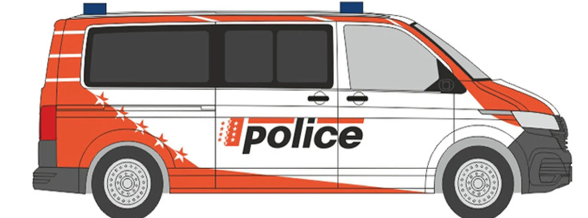 RIETZE 53909 VW T6.1 Bus Polizei Wallis Blaulichtmodell 1:87