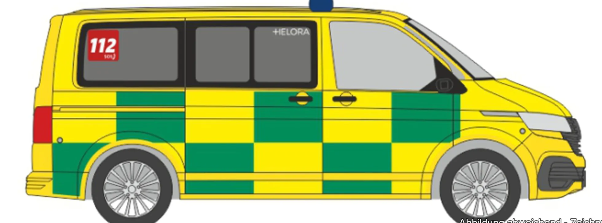 RIETZE 53964 VW T6.1 Bus SMUR 112 Rettungsdienst Belgien Blaulichtmodell 1:87