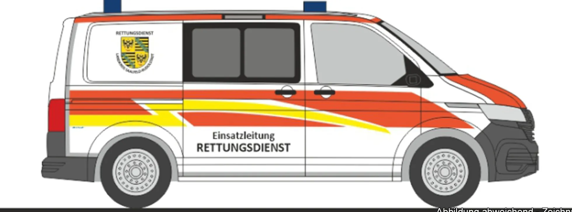 RIETZE 53961 VW T6.1 Einsatzleitung Rettungsdienst Saalfeld-Rudolstadt | Blaulichtmodell 1:87