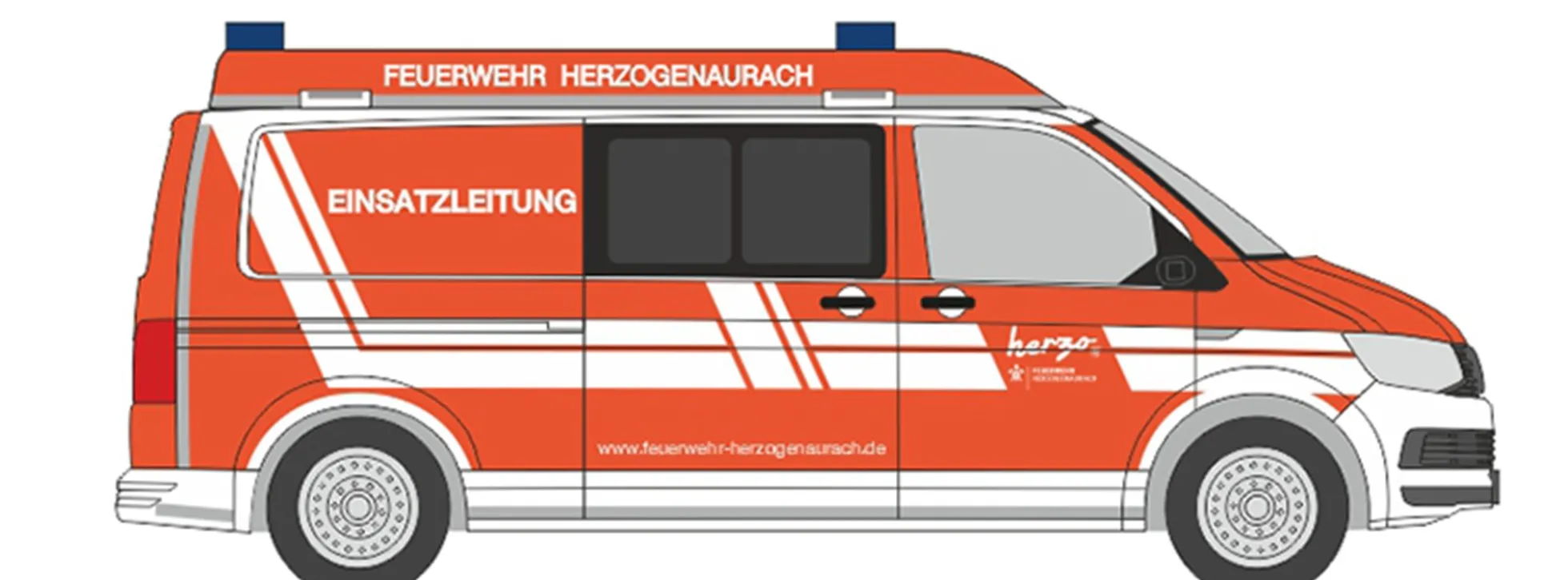 RIETZE 53914 VW T6 Halbbus Feuerwehr Herzogenaurach Blaulichtmodell 1:87