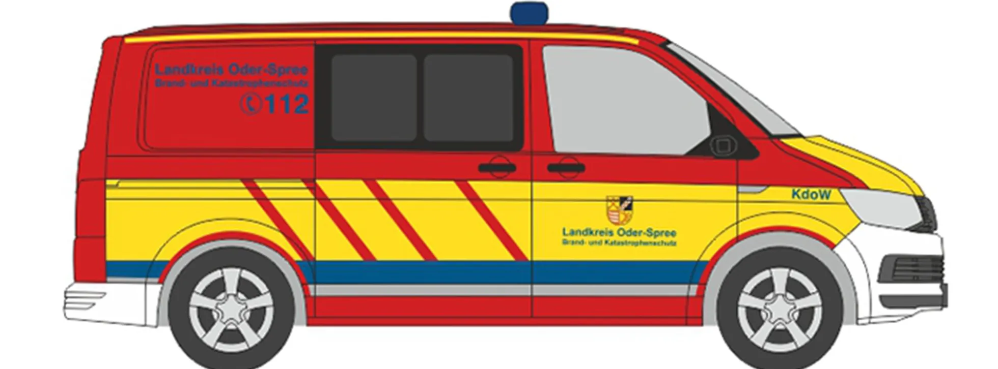 RIETZE 53911 VW T6 Halbbus Katastrophenschutz Brandenburg Blaulichtmodell 1:87