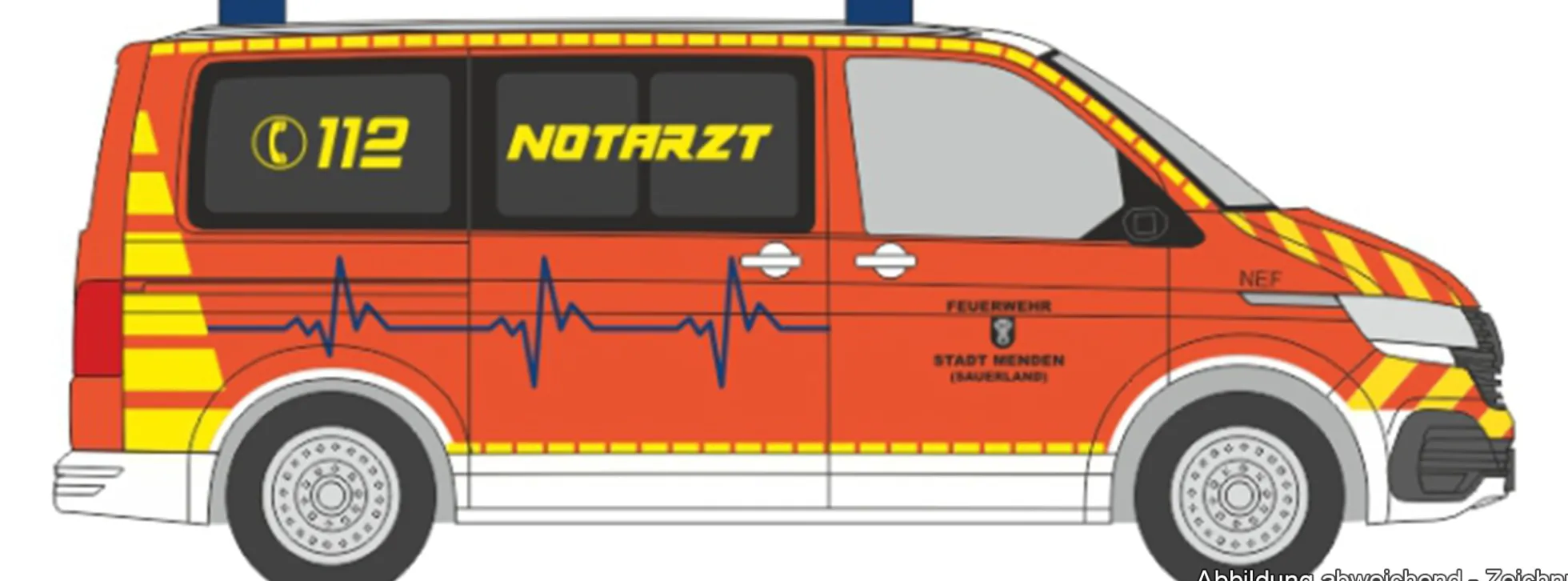 RIETZE 53945 VW T6.1 NEF Feuerwehr Menden | Blaulichtmodell 1:87