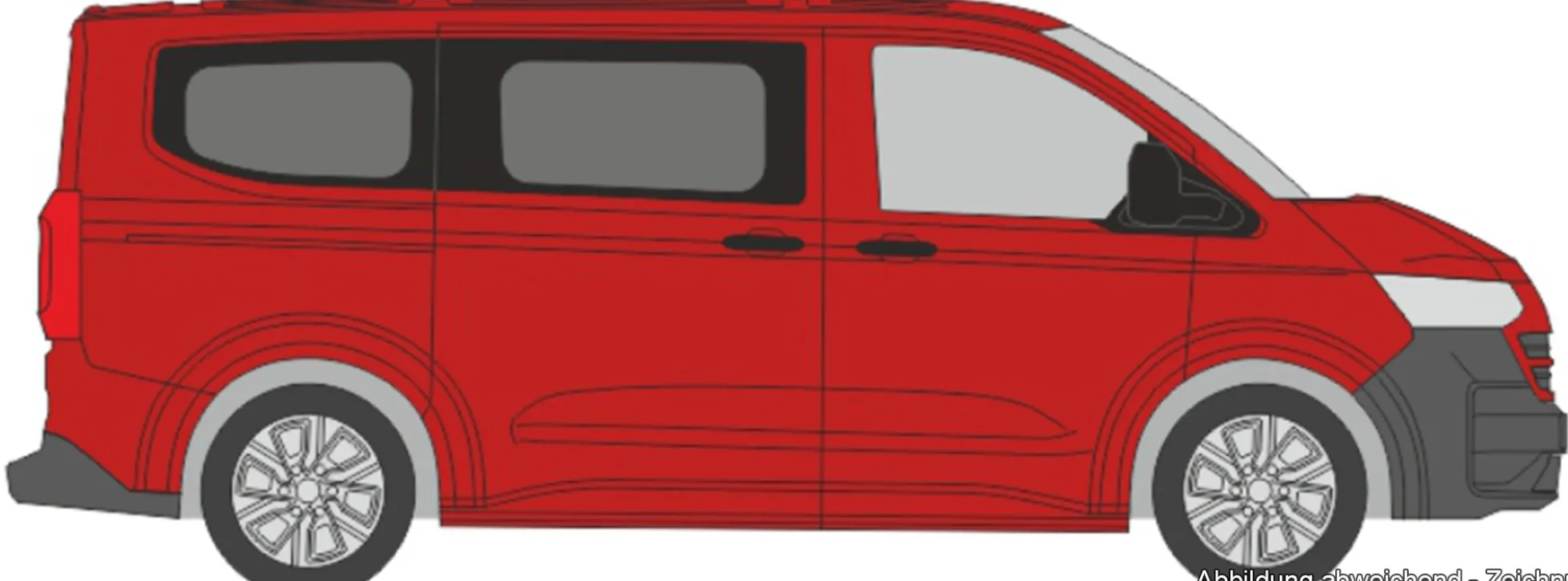 RIETZE 11714 VW Transporter KR T7 rot mit Fenstern | Modellauto 1:87
