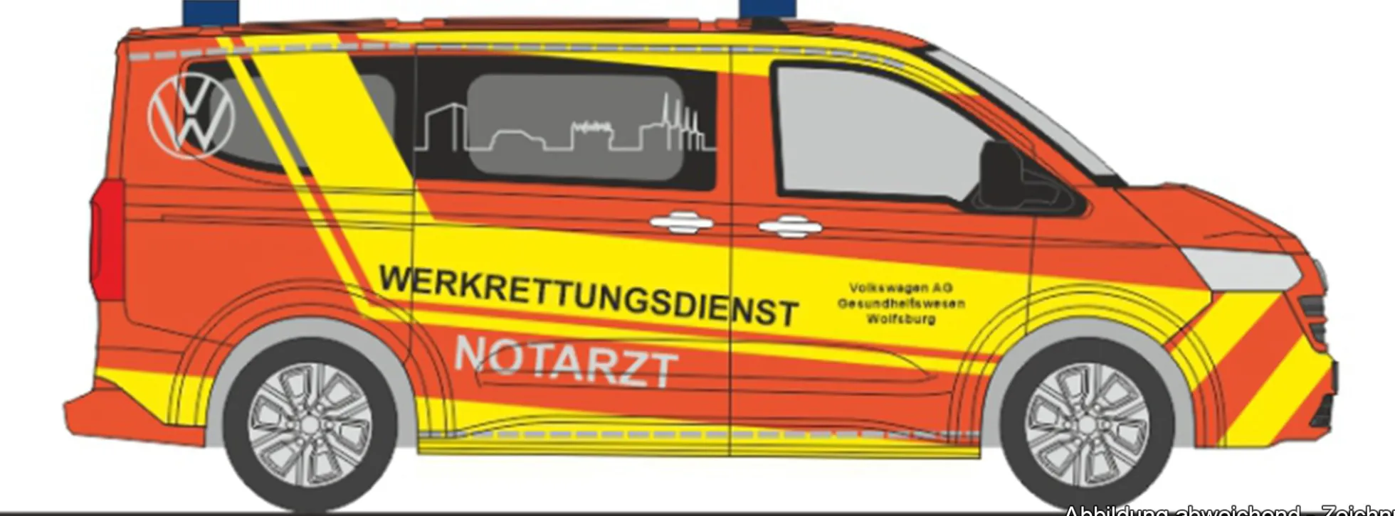 RIETZE 52105 VW Transporter Werkrettungsdienst Volkswagen Wolfsburg | Blaulichtmodell 1:87
