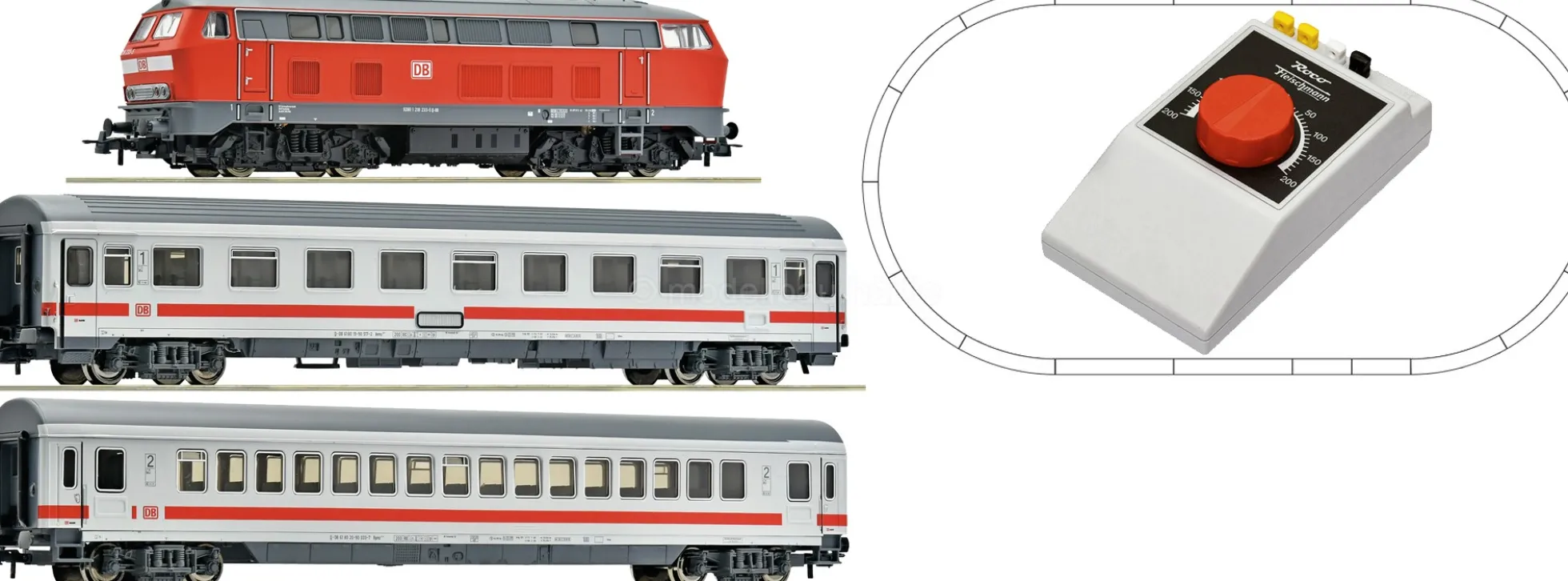 Roco 5100017 Analog-Startset BR 218 + Personenzug DB AG | ROCO LINE | Spur H0