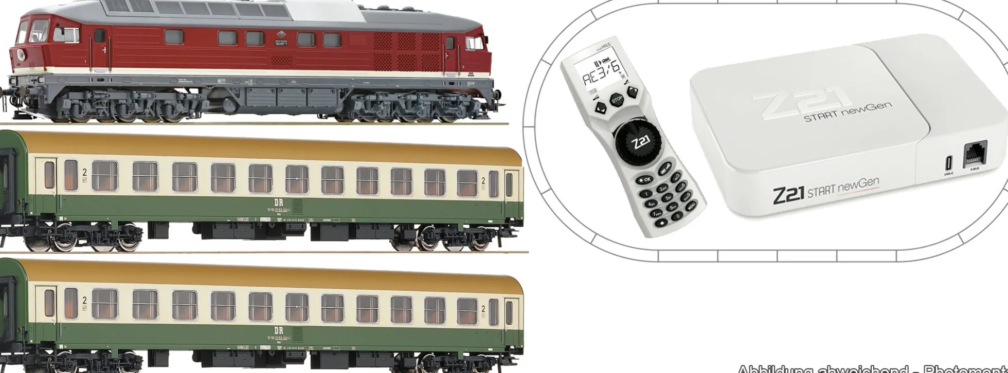 Roco 5110019 Z21 newGen Digital-Startset BR 132 + Personenzug DR | GEOLINE | Spur H0