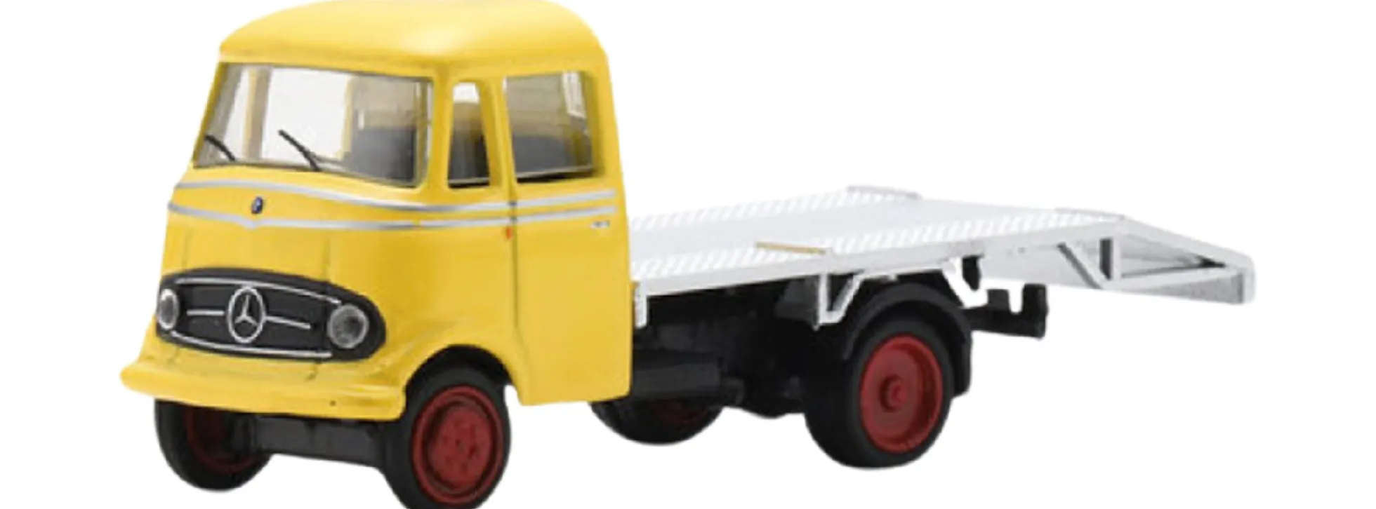Schuco 451870014 MB L319 Autotransporter gelb | LKW-Modell 1:87
