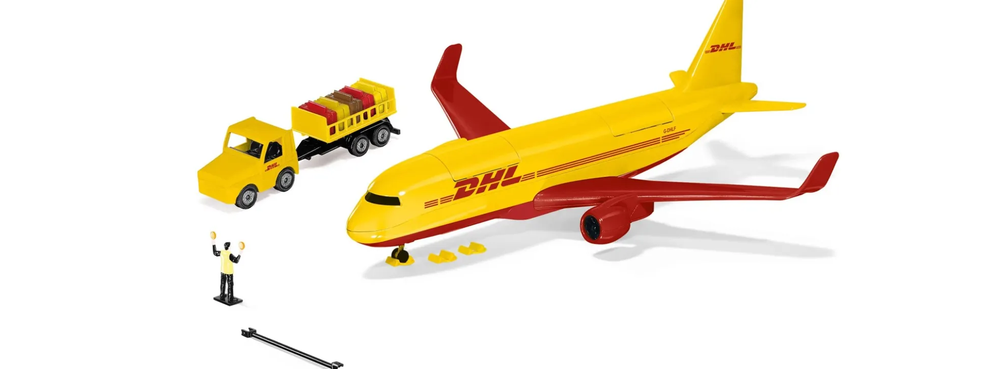 siku 1702 DHL Frachtflugzeug mit Zubehör | Flugzeugmodell