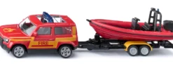 siku 1608 Land Rover Defender mit Boot | Blaulichtmodell