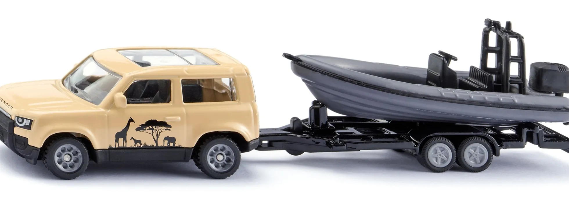 siku 1126 Land Rover Defender Safari mit Boot-Anhänger | Modellauto