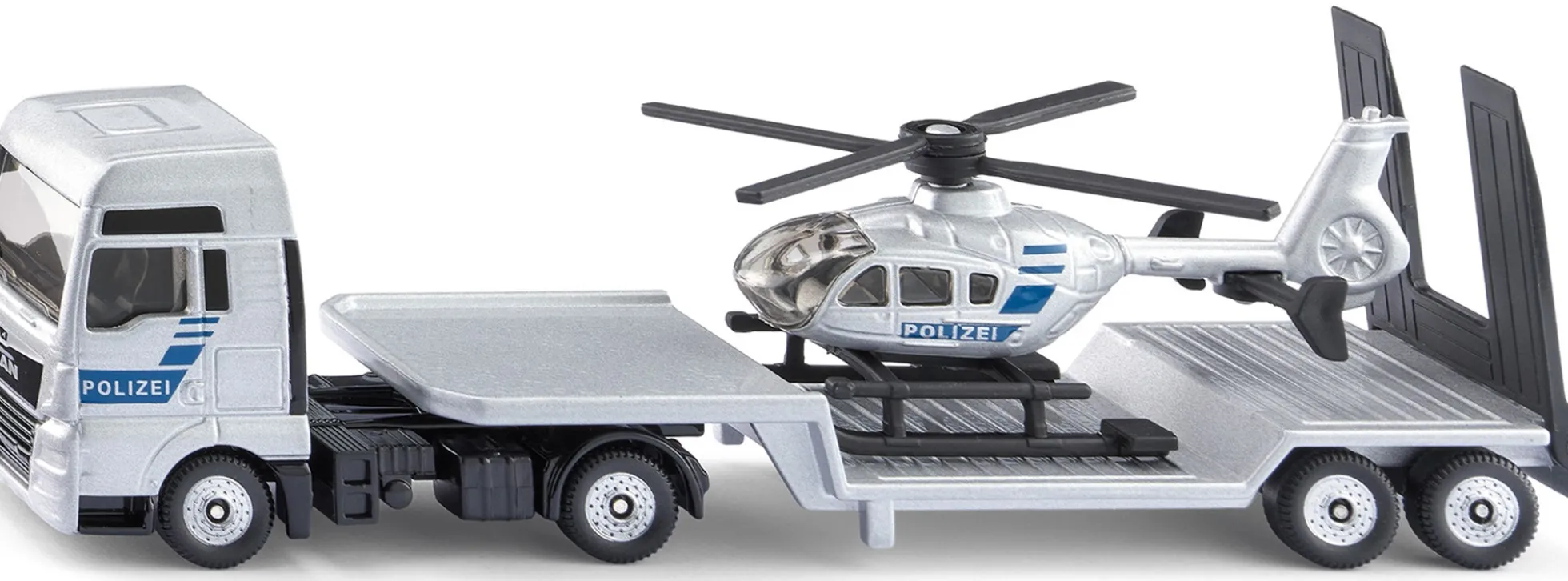 siku 1759 MAN LKW mit Polizei Helikopter | Blaulichtmodell 1:87
