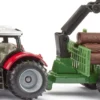 siku 1134 Massey Ferguson mit Forstanhänger | Landwirtschaftsmodell