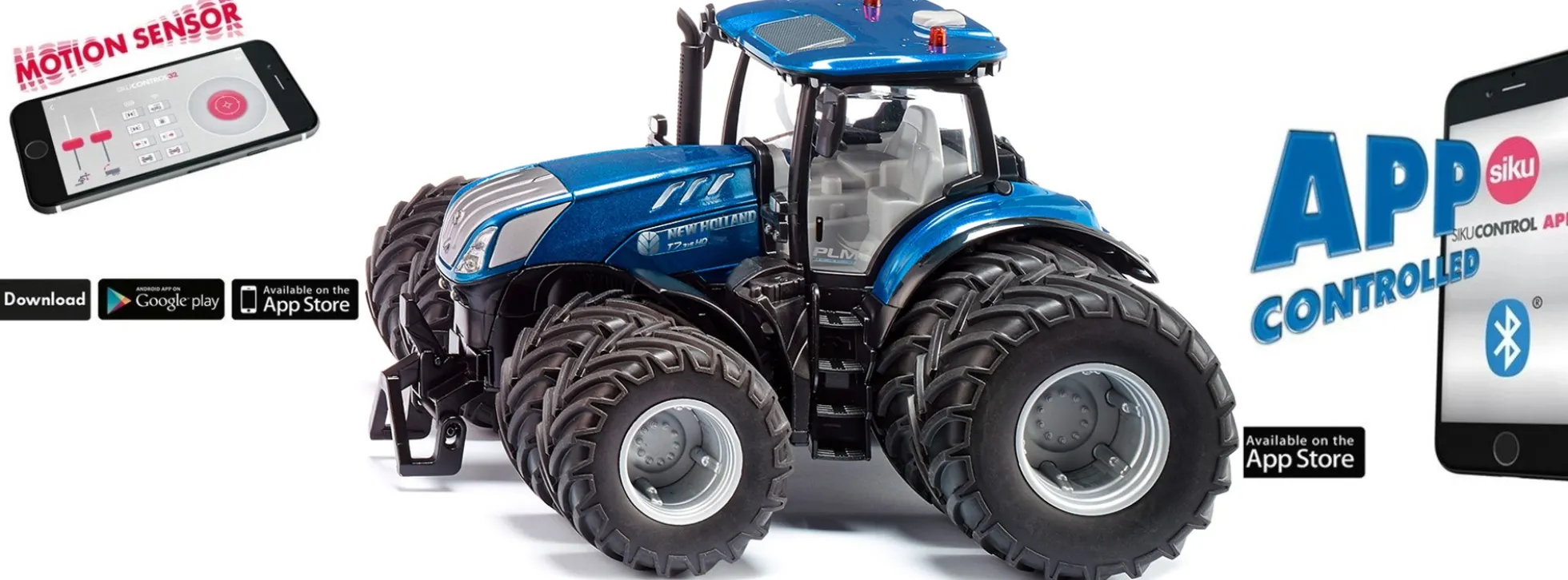 siku 6738 New Holland T7.315 mit Doppelbereifung | Bluetooth-Steuerung | RC Traktor 1:32