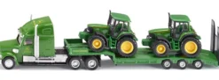 siku 1837 Tieflader mit John Deere Traktoren | LKW Modell 1:87