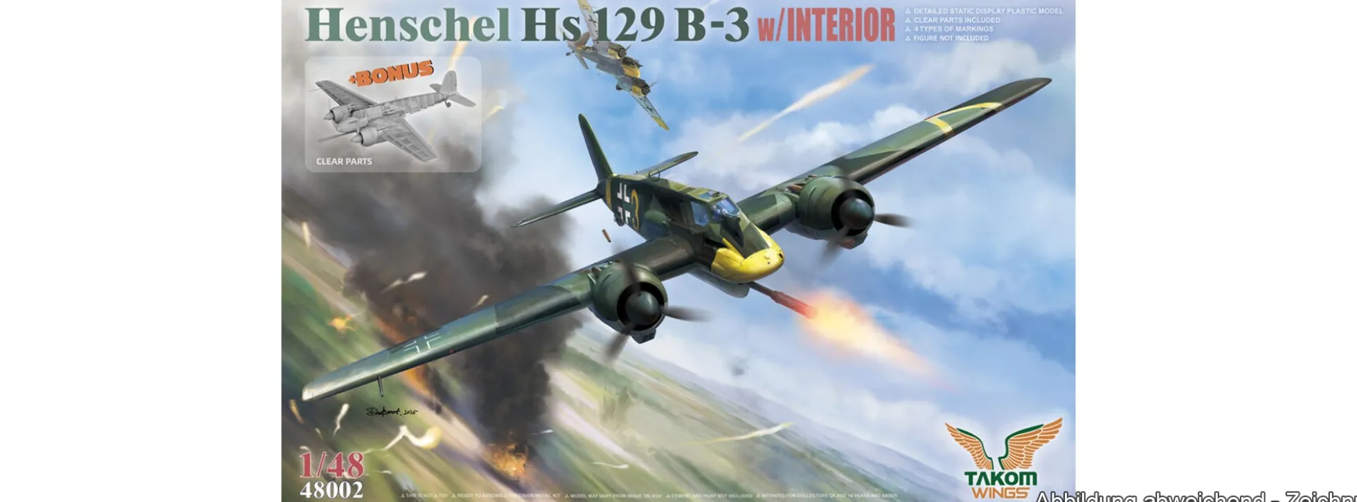 Takom 48002 Henschel Hs 129 B-3 | Flugzeug Bausatz 1:48