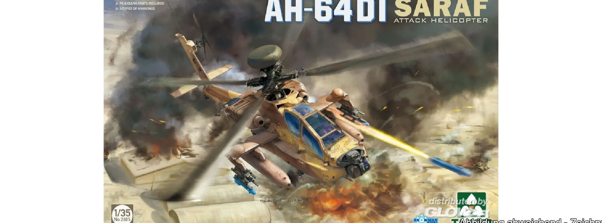 Takom TAK2605 AH-64DI SARAF Attack Helicopter | Hubschrauberbausatz 1:35