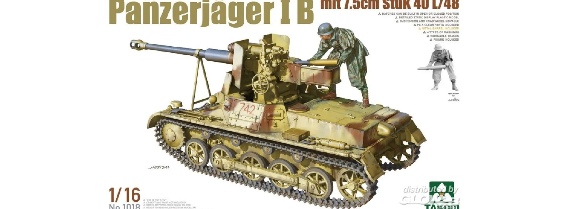Takom TAK1018 Panzerjäger I B mit 7,5 cm Stuk L/48 | Militärmodell Bausatz 1:16