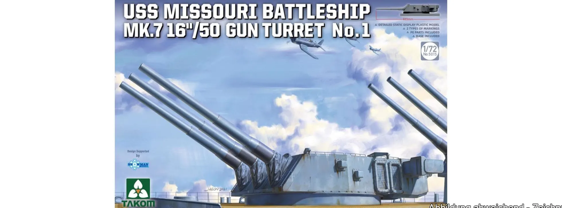 Takom 5015 USS Missouri Schlachtschiff Mk.7 16"/50 Geschützturm | Schiffbausatz 1:72