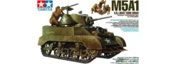 TAMIYA 35313 Amerikanischer Panzer M5A1 + 4 Figuren | WW II Bausatz 1:35