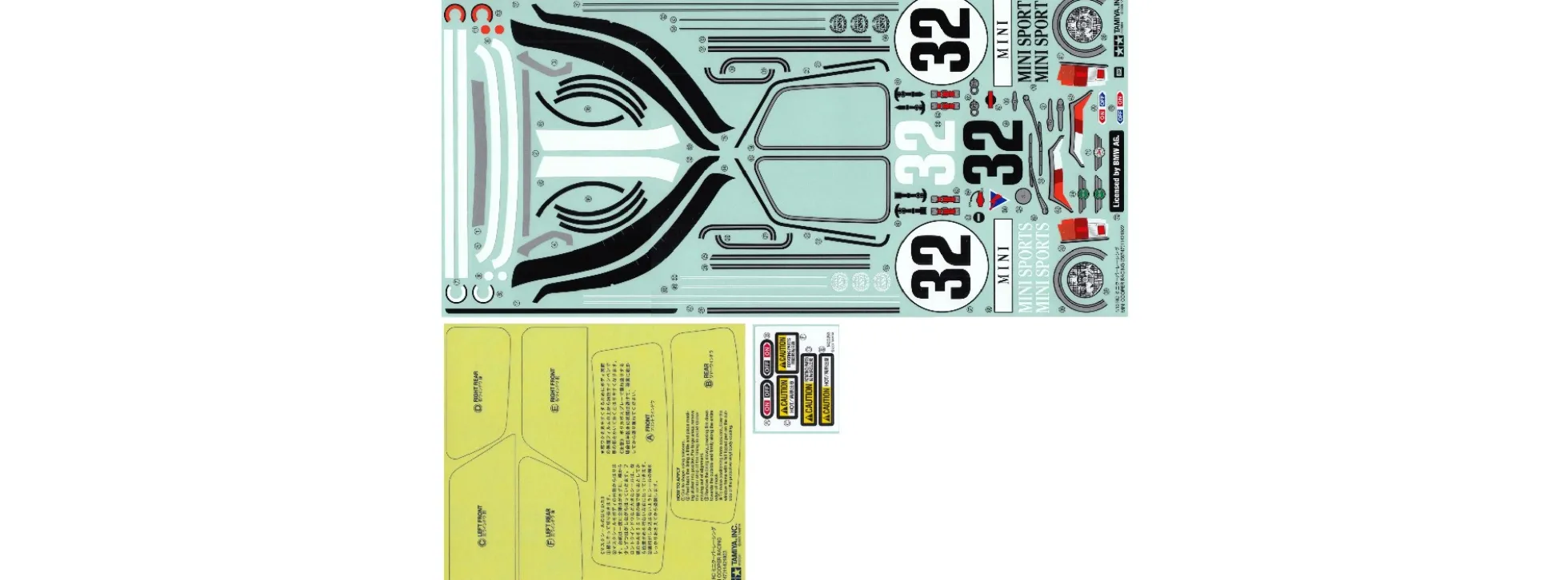 TAMIYA 319490156 Aufkleber für Mini Cooper Racing #58747 | Stickerbogen 1:10