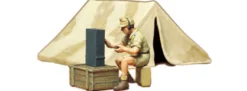 TAMIYA 35074 Diorama-Set Zelt mit Funker - Dt. Afrikakorps | Militär Bausatz 1:35